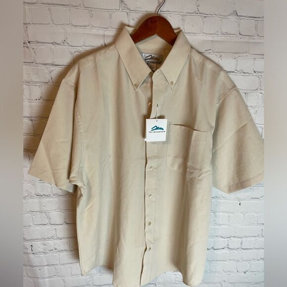 Tri-Mountain Tan Button Down Shirt Size Large NWT - Picture 1 of 6